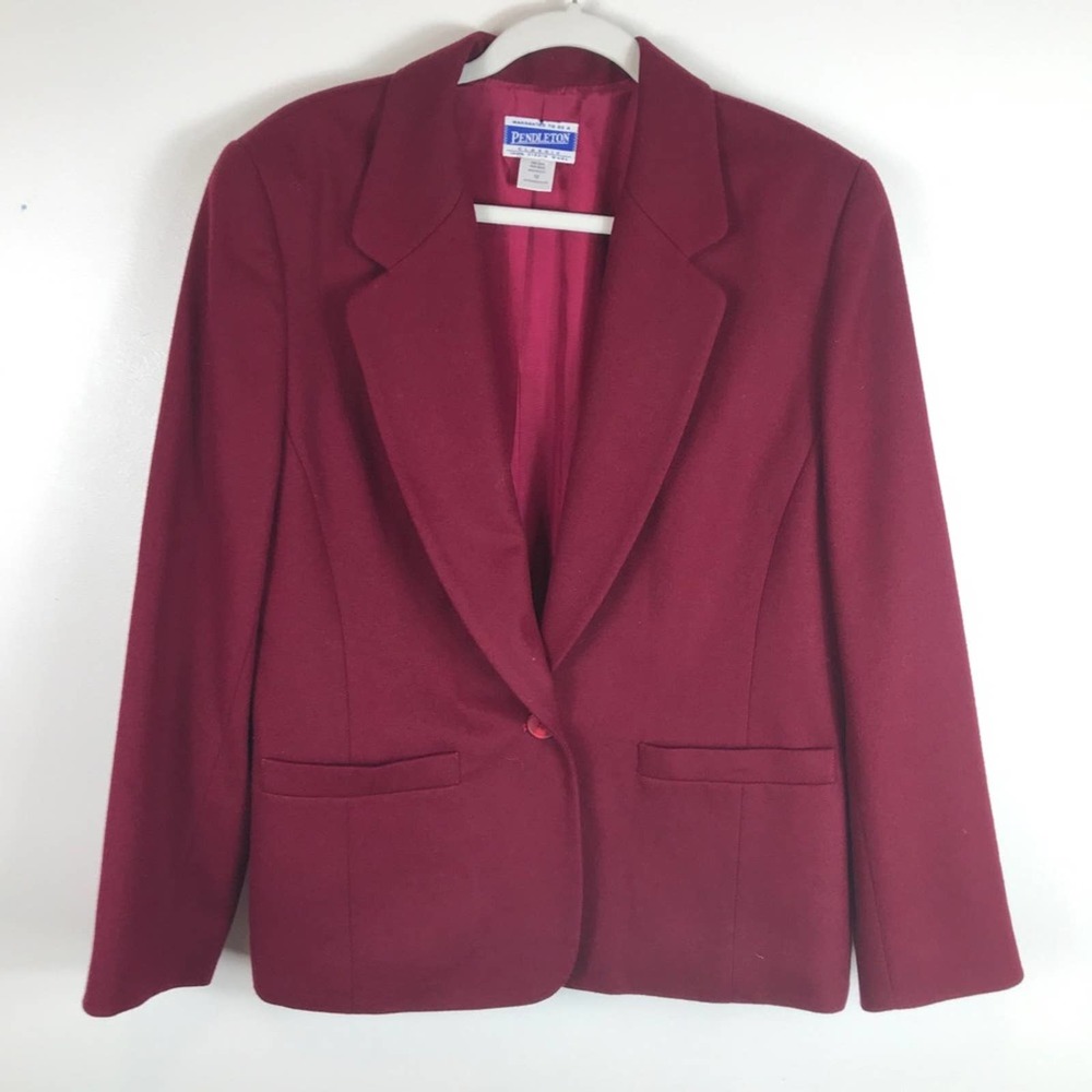 Pendleton Burgundy Wool Blazer